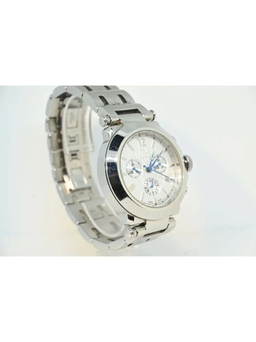 Gc Guess Collection G34500G1 Mens Chrono White Dial Stainless Steel Watch 41mm